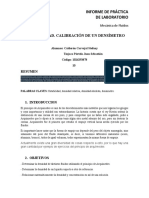 Flotabilidad. Calibración de Un Densímetro: Informe de Práctica de Laboratorio