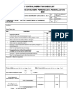 Quality Control Inspection Checklist Syarikat Muhibah Perniagaan & Pembinaan SDN BHD