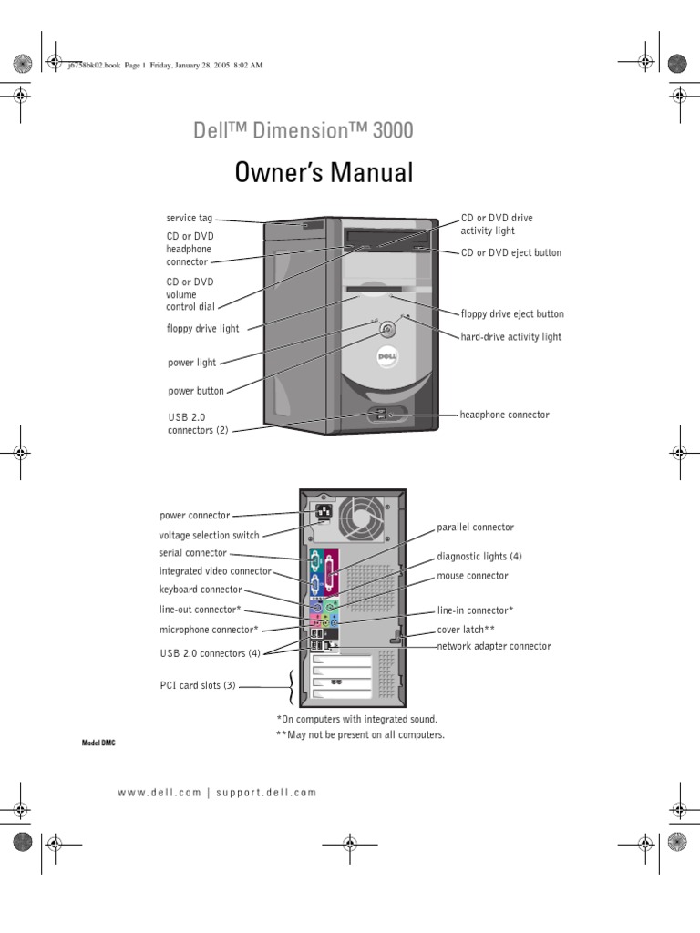 Dell Dimension 3000 Manual | Compact Disc | Dvd