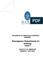 Emergency Department Case-Writeup: Bachelor of Medicine & Bachelor of Surgery