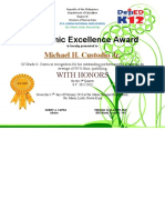 Academic Excellence Award for Michael Custodio Jr