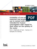 BS 6920-2.1-2014 - pt.2 (Suitability of Non-Metallic Materials and Products For Use in Contact With Water)