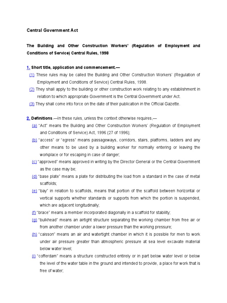 Bocw central rules 1998 download free pdf scaffolding employment