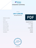 Transaction Summary: Sampath Bank PLC