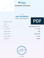 Transaction Summary: Hatton National Bank PLC