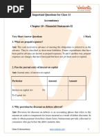 Important Questions For Class 11 Accountancy Chapter 10 - Financial Statements II