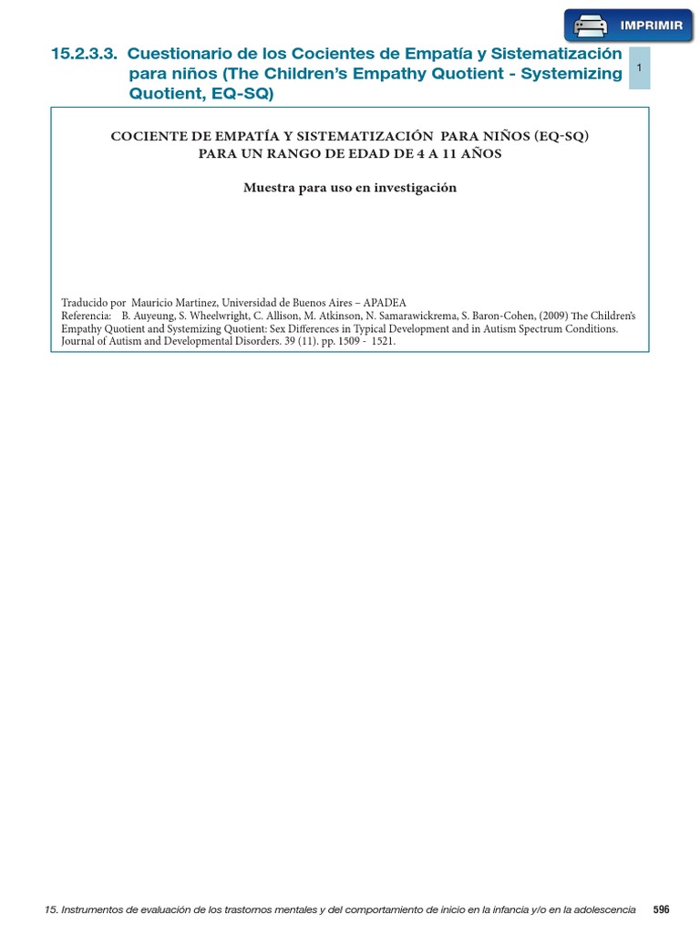 15.2.3.3. Cuestionario de Los Cocientes de Empatía y Sistematización