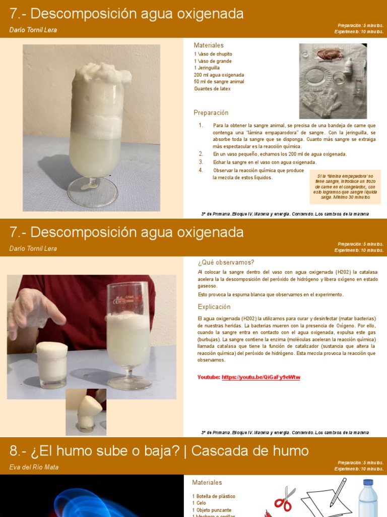 Reacción de Sangre con Agua Oxigenada | PDF | Peróxido de hidrógeno | Agua