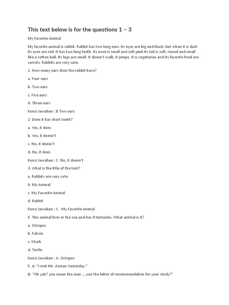Soal Dan Jawaban This Text Below Is For The Questions 1 Pts | PDF ...