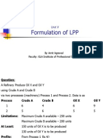 Formulation of LPP: Unit V