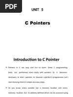 Unit 5: C Pointers