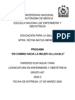 Universidad Nacional Autónoma de México Escuela Naciona Lde Enfermería Y Obstetricia