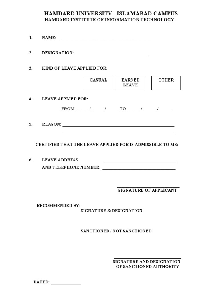 Leave Form | PDF