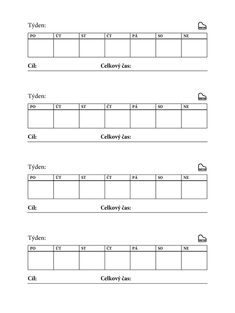 Piano Practice Log List | PDF
