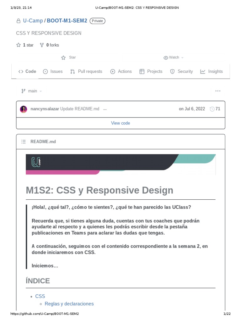 M1S2: CSS y Responsive Design | PDF | Bootstrap (marco frontal ...