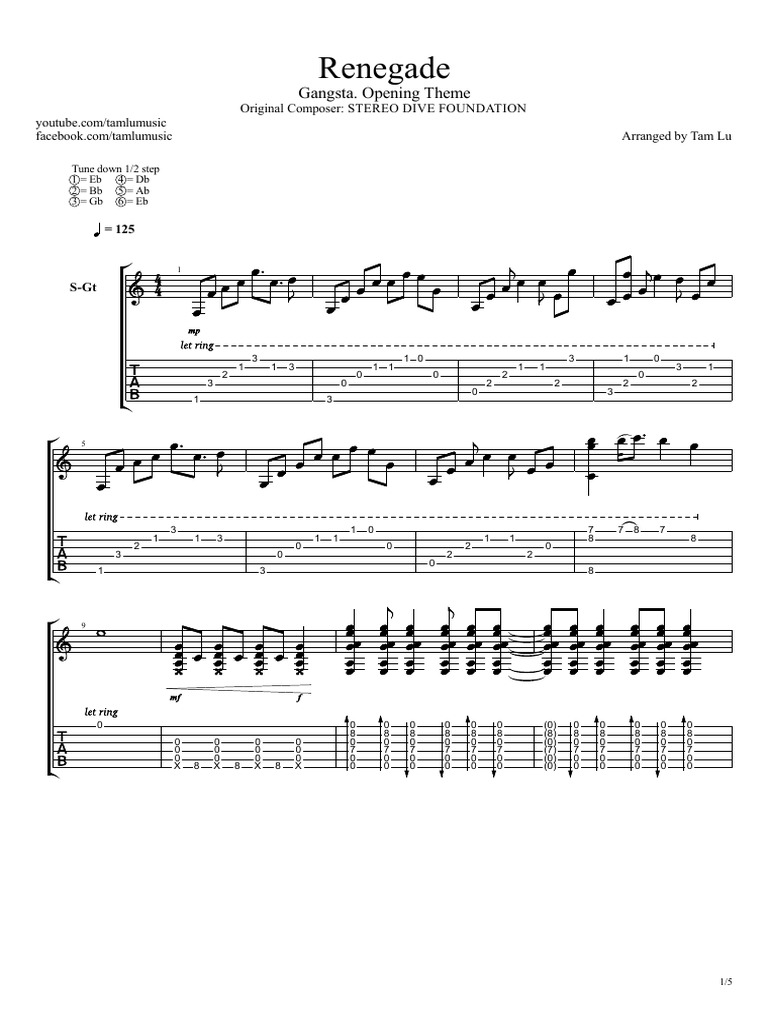 Gangsta. OP - Renegade | PDF | Musical Instruments | Music Production