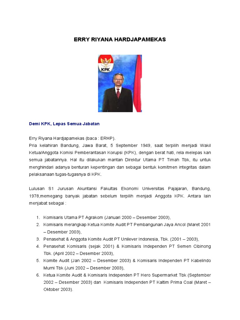 Erry Riyana: Komitmen di KPK | PDF