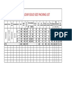 Solid Colour Solid Size Packing List: RT CTN Numbar