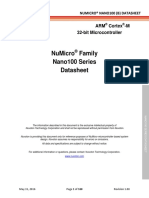 Numicro Family Nano100 Series Datasheet: Arm Cortex - M 32-Bit Microcontroller