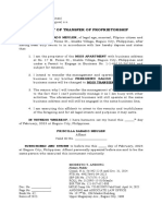 Priscilla Sabado To Peregrino Sabado-Transfer of Proprietorship