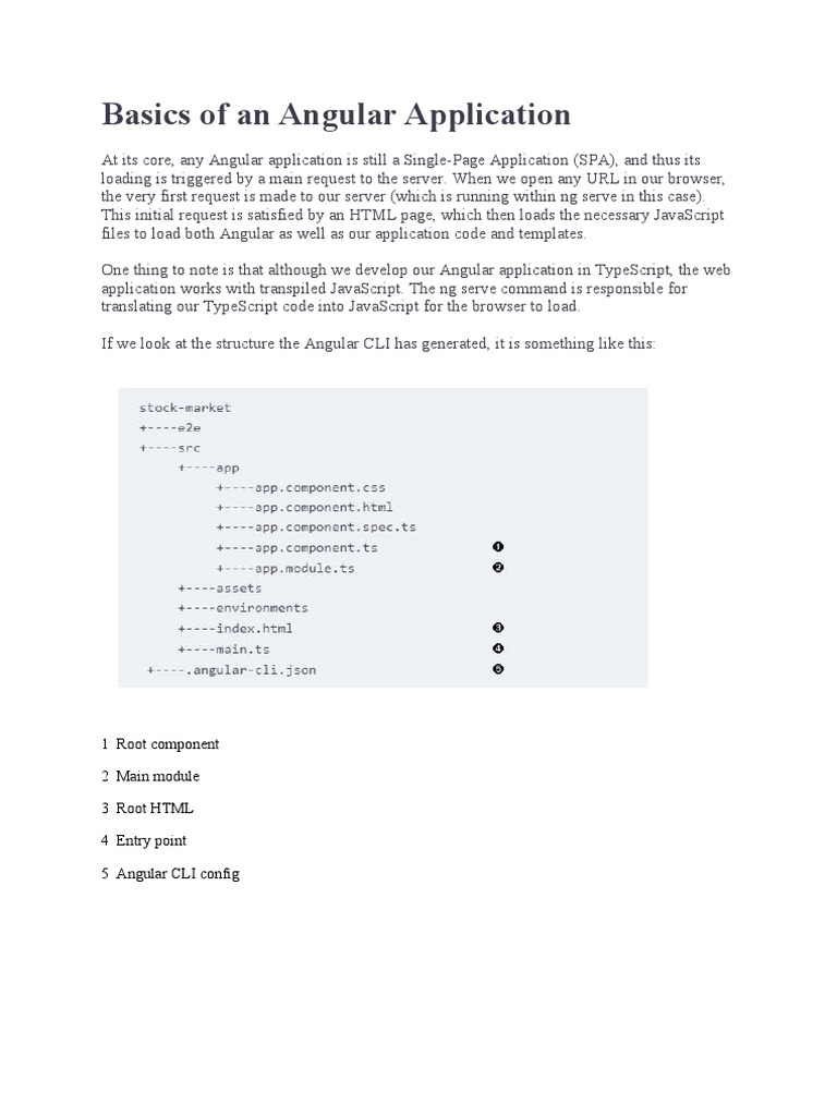 Basics of An Angular Application 1 Root Component 2 Main Module 3 Root