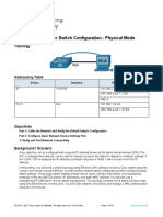 Packet Tracer - Basic Switch Configuration - Physical Mode: Topology