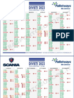 Calendario Divieti Camion 2022