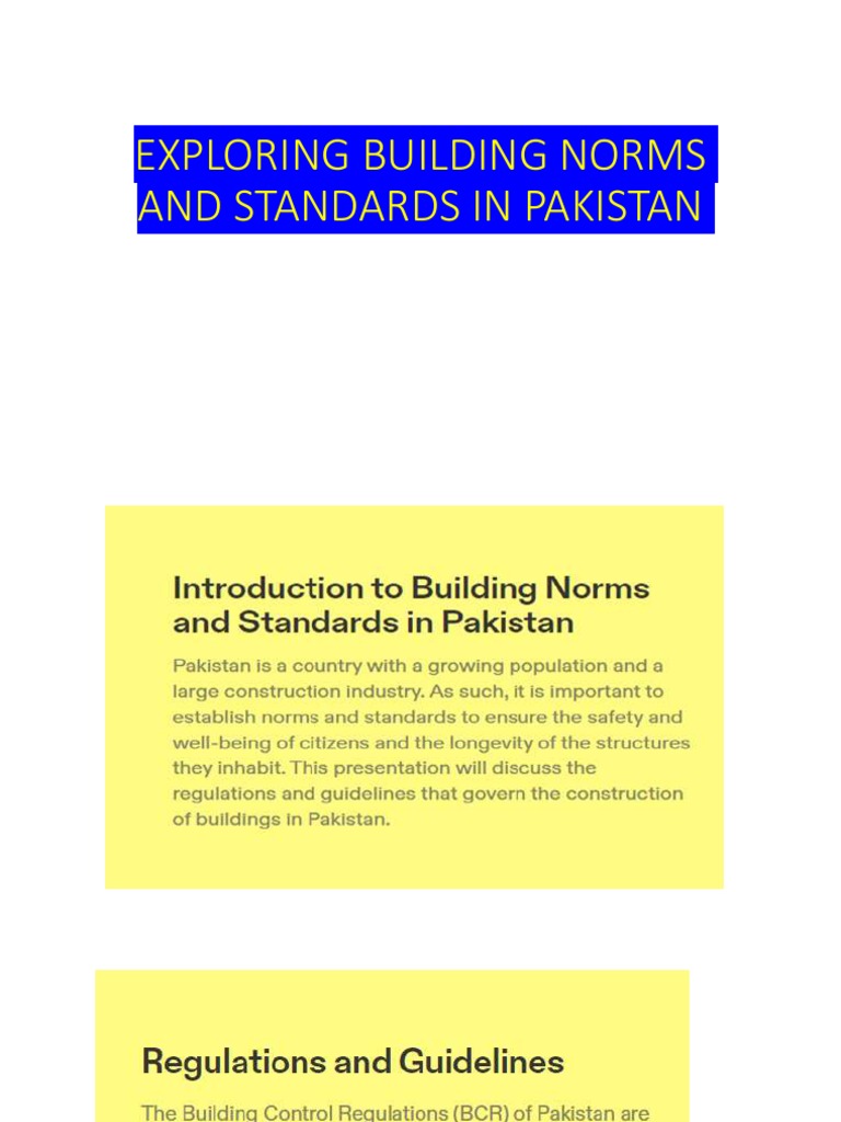Exploring Building Norms and Standards in Pakistan PDF