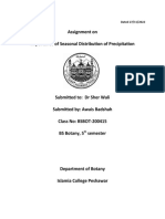 Assignment On Importance of Seasonal Distribution of Precipitation