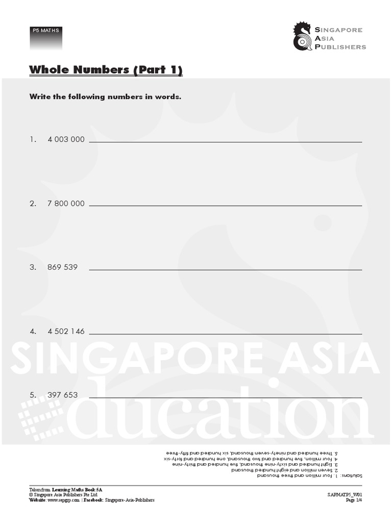 P5maths Week 1 Pdf Mathematics Arithmetic