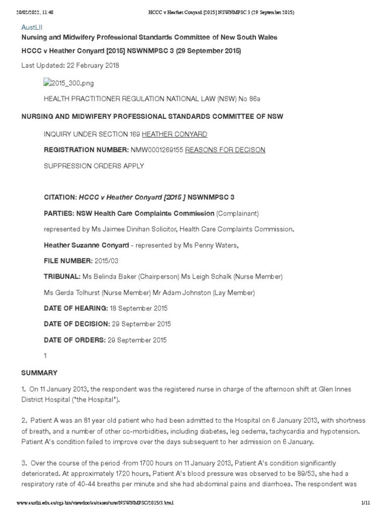 A3 Case+study+4 HCCC+v+Heather+Conyard+ (2015) +NSWNMPSC+3+ (29 ...