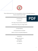 Factors Influencing The Career Choice Among Bachelor of Science in Hospitality Management Student GRP. 6