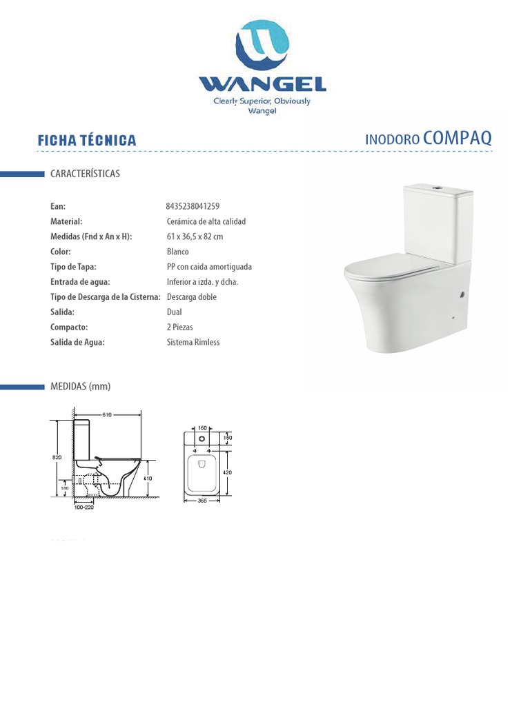 Pack WC Compaq Salida Dual 10872463 Techsheetsup | PDF