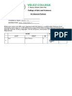 VC Policies Confirmatory Sheet