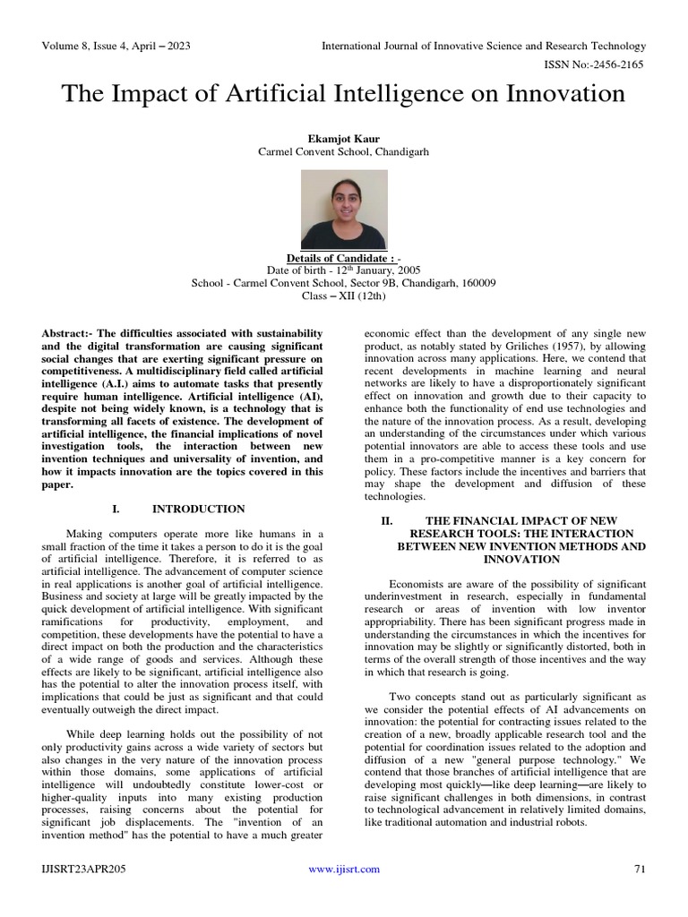 AI's Impact on Innovation | PDF | Intelligence (AI) & Semantics ...