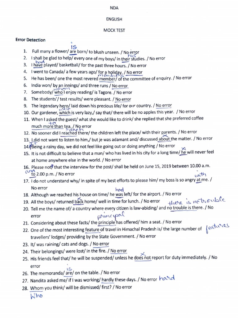 Ans Key Repeat Cases Errors | PDF