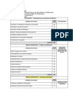 Matriz Curricular Técnico Edificações SENAI-BA