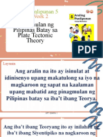 AP5 Q 1 W2 Pinagmulan NG Pilipinas Batay Sa Plate Tectonic Theory