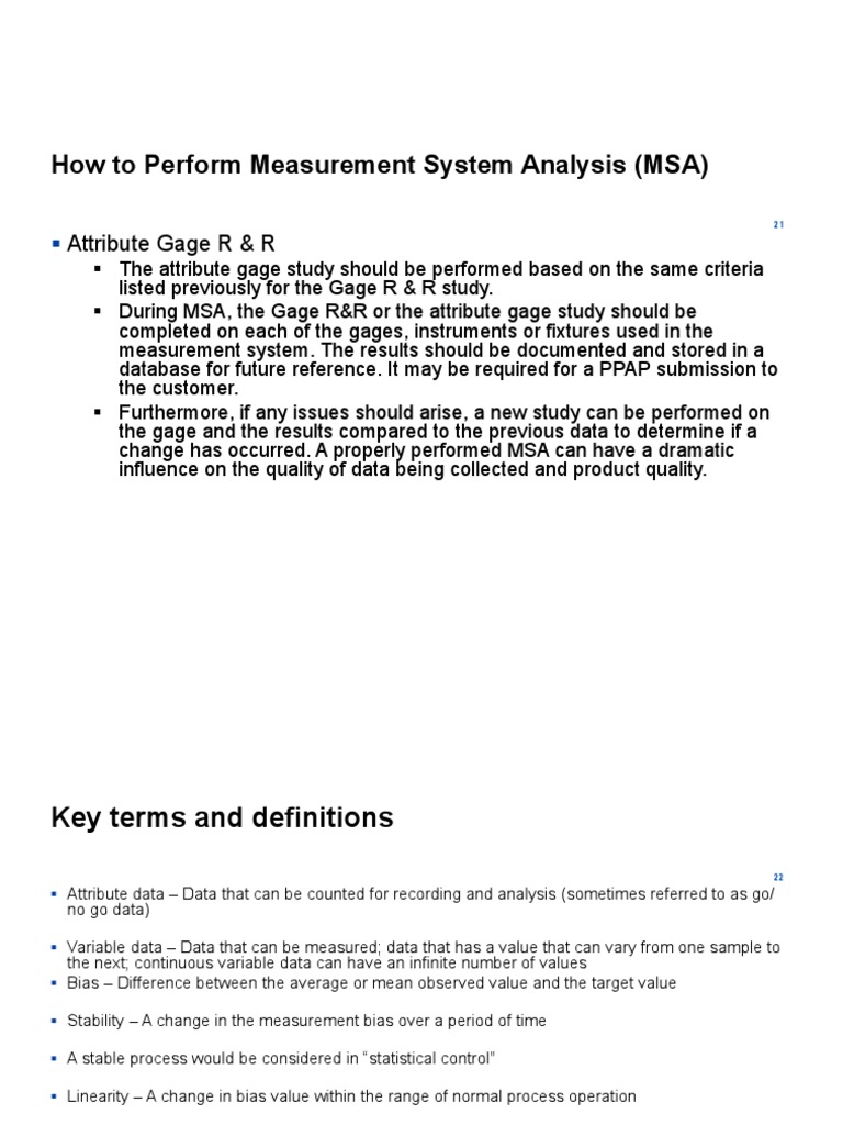 How To Perform Measurement System Analysis (MSA) Attribute Gage R & R