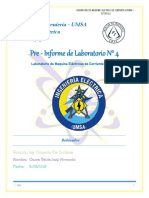 Pre - Informe de Laboratorio #4: Facultad de Ingeniería - UMSA Ingeniería Eléctrica ELT-260 (L)