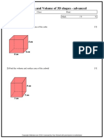 Surface Area and Volume of 3D Shapes - Advanced