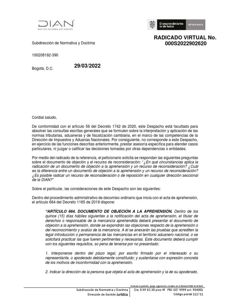 Concepto DIAN 100208192-390 Marzo 29 de 2022 Sobre Diferencia Entre El ...
