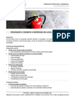 Prevenção E Combate A Incêndios No Local de Trabalho: Formação Certificada - Presencial