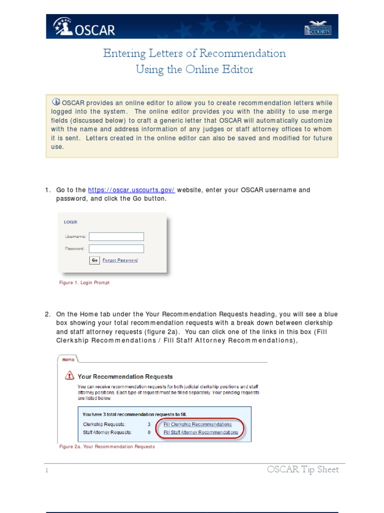 Entering Recommendation Letters Through The Online Editor | PDF | Word ...