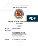 Servicio Plurinacional de Registro de Comercio "Seprec": Instituto Técnico Comercial La Paz