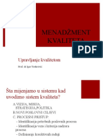 Menadžment Kvaliteta: Upravljanje Kvalitetom