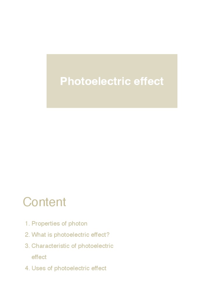 Physics Photoelectric Effect | PDF