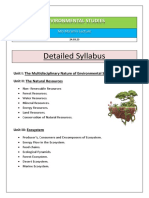 Detailed Syllabus: Environmental Studies