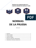 Normas de La Prueba: Prueba Específica de Acreditación de La Competencia Digital Docente en Castilla Y León