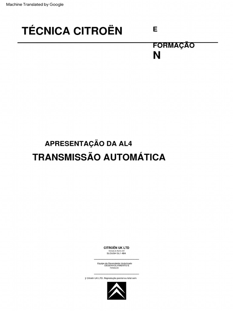 Manual Cambio Automatico AL4 - Peugeot Citroen | PDF | Motores | Máquinas
